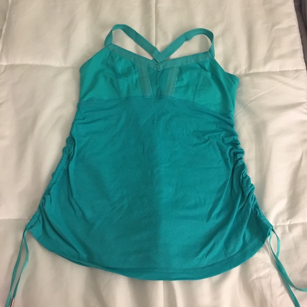 Teal/turqouise size 2/4 lululemon tank side sinch